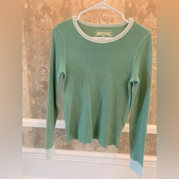 American Eagle Outfitters Mint Green Ribbed Top - Picture 1 of 5